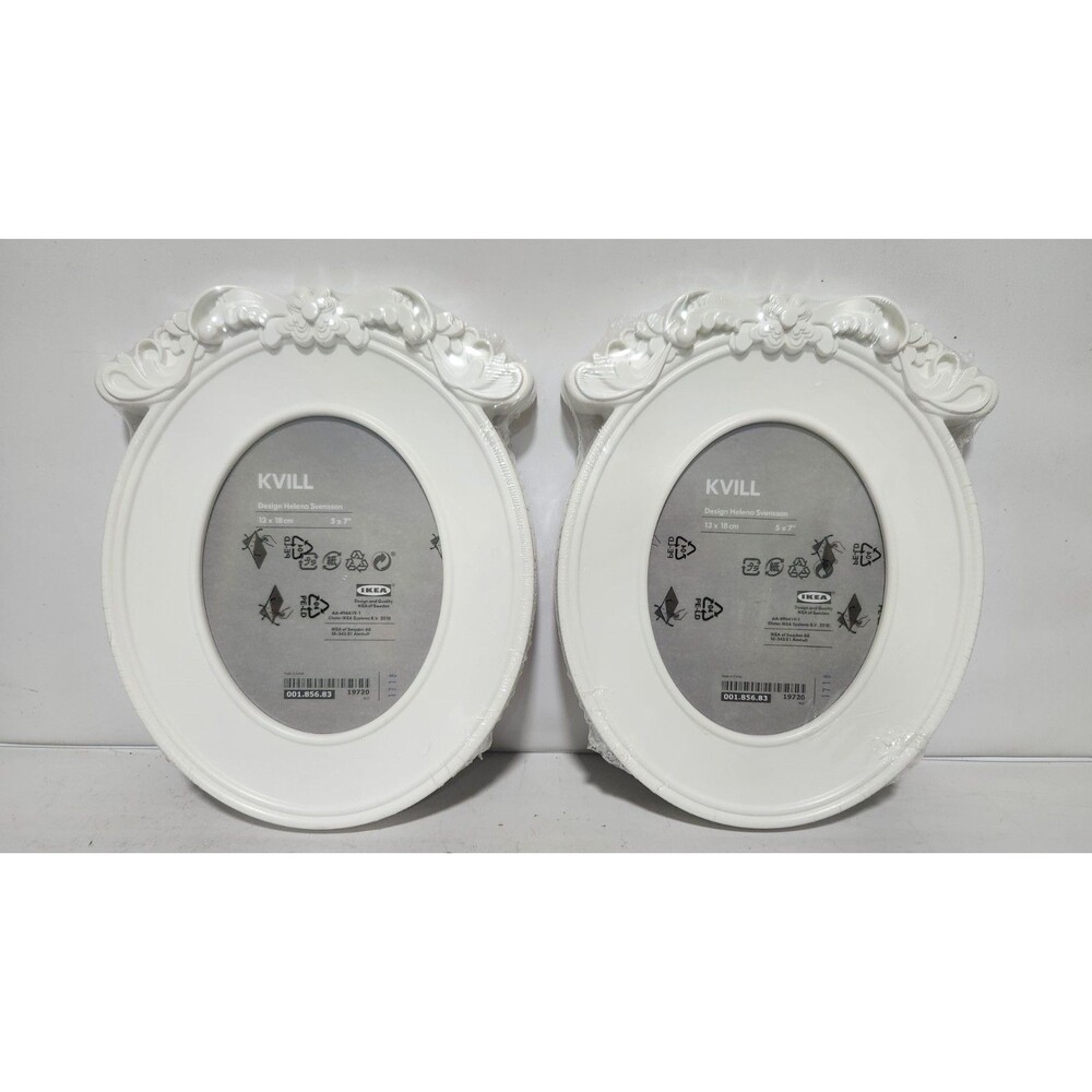 [2x] IKEA KVILL Photo 5x7" (13x18cm) Frame White Scroll Top Easel Back Svensson
